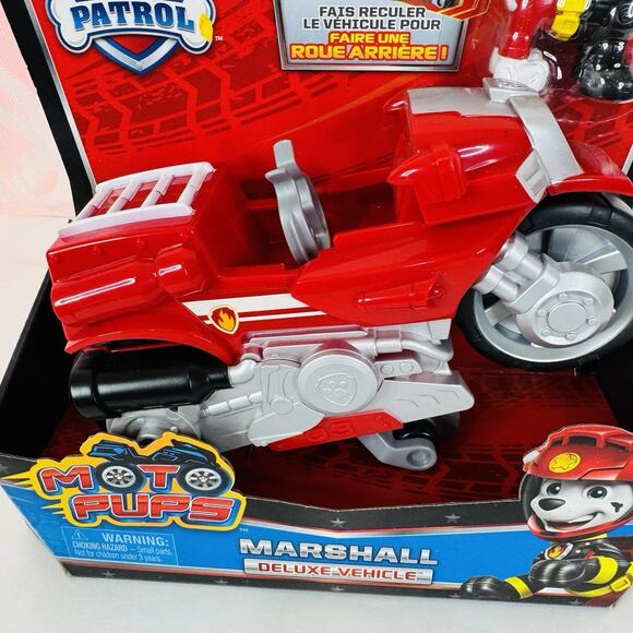 Paw Patrol Moto‎ Pups MARSHALL Deluxe Motorcycle Pull Back Vehicle & Figure NEW - Picture 3 of 5